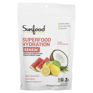 Sunfood, Superfood Hydration Renew, суперфуд, Hydration Renew, кислый арбуз, 227 г (8 унций)