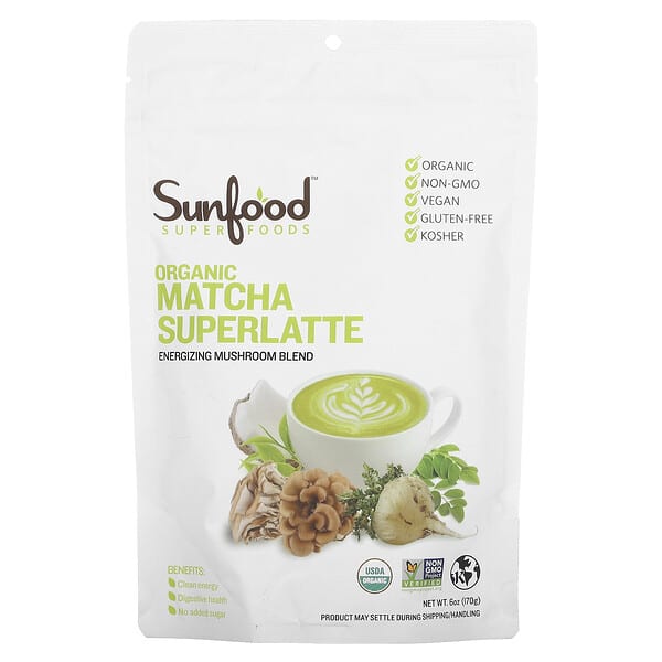 Sunfood, Organc 말차 슈퍼라떼, 170g(6oz)