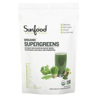 Sunfood, Organic Supergreens, 8 oz (227 g)