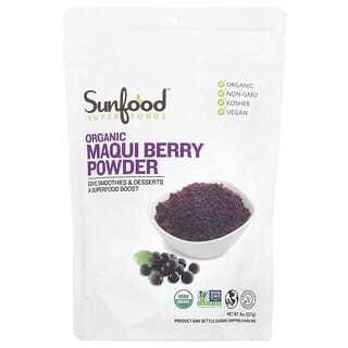 Sunfood, Superfoods, порошок из необработанных органических ягод маки, 227 г (8 унций)