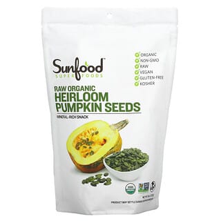 Sunfood, Superfoods, необработанные семена органической тыквы, 227 г (8 унций)