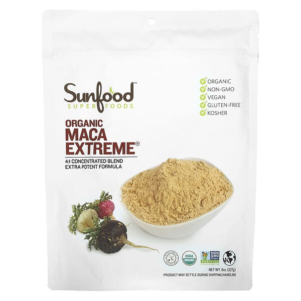 Sunfood, ออร์แกนิกมาคา เอ็กซ์ตรีม ขนาด 8 ออนซ์ (227 ก.)