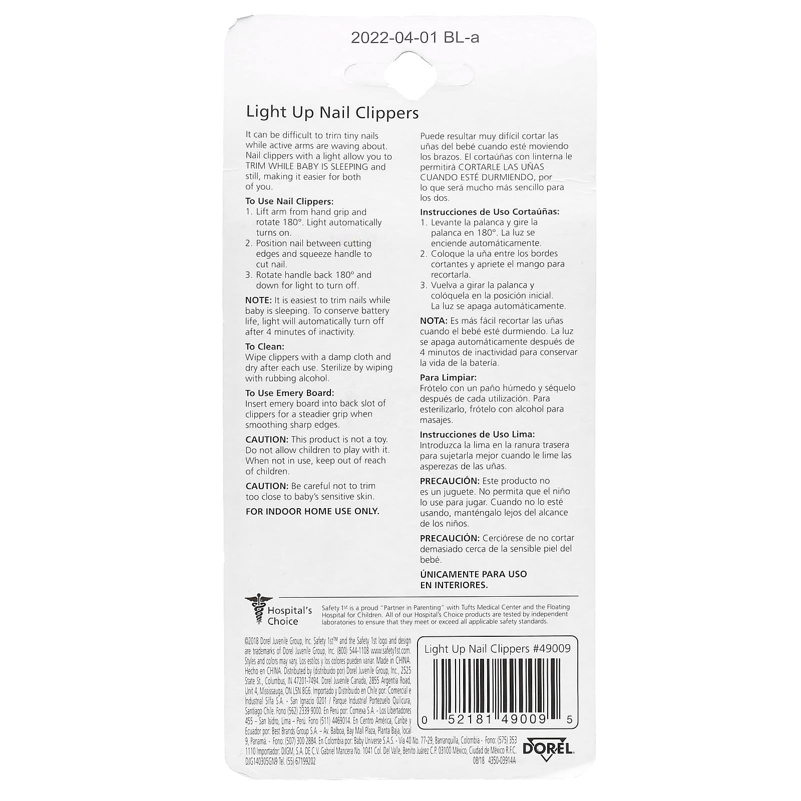 Safety 1st, Light Up Nail Clippers, 1 Clipper