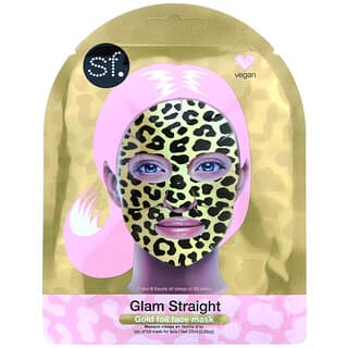 SFGlow, Glam Straight, Gold Foil Beauty Face Mask, 1 Sheet, 0.85 oz (25 ml)