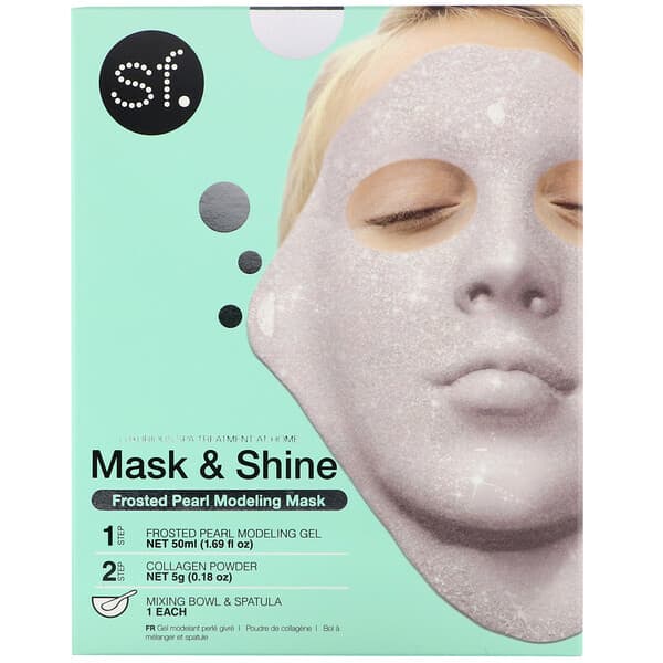 SFGlow, 마스크 앤 샤인, 프로스티드 펄 모델링 뷰티 마스크, 4개 세트