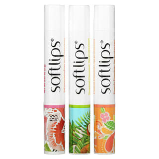 Soft Lips, Protector labial, Sandía, Coco tropical, Peach Passion`` Paquete de 3, 2 g (0,07 oz) cada uno