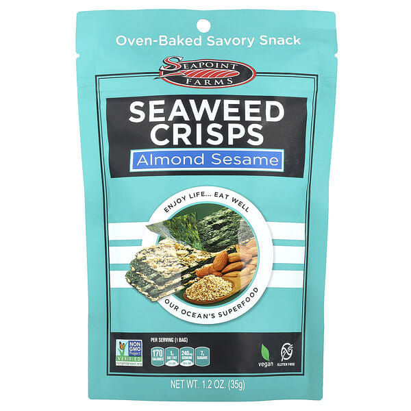 Seapoint Farms, Seaweed Crisps, Almond Sesame, 1.2 oz (35 g)