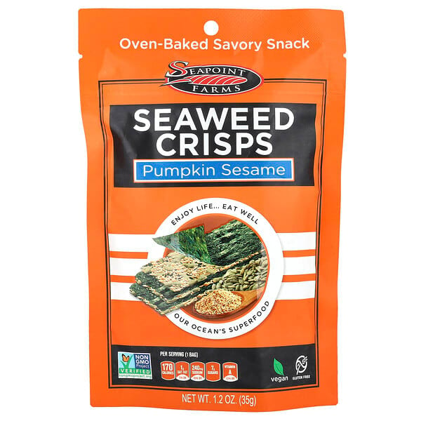 Seapoint Farms, Seaweed Crisps, Pumpkin Sesame, 1.2 oz (35 g)