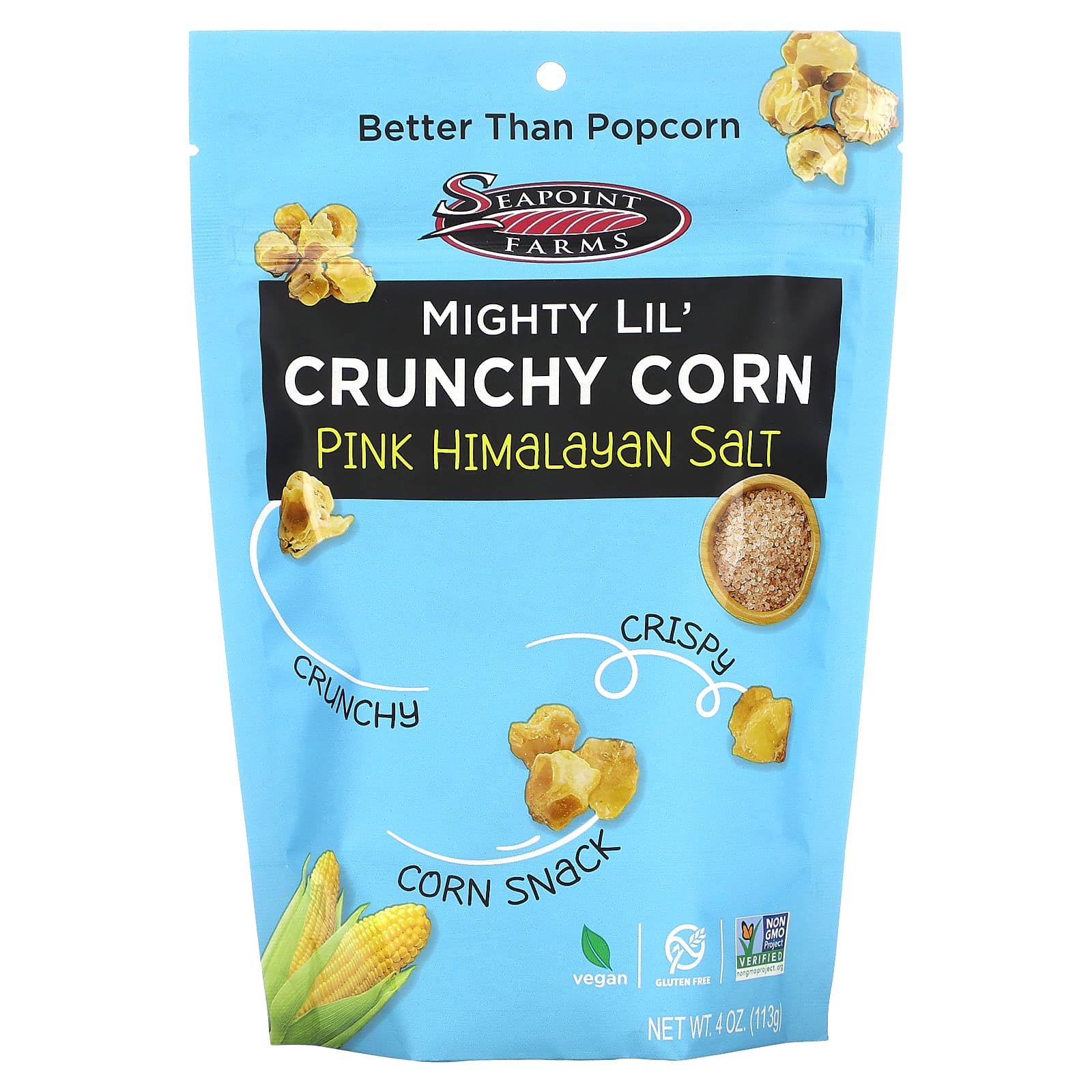 Seapoint Farms, Mighty Lil' Crunchy Corn, Pink Himalayan Salt, 4 oz (113 g)