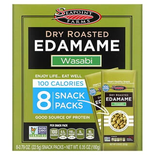 Seapoint Farms, Dry Roasted Edamame, Spicy Wasabi, 8 Snack Packs, 0.79 oz (22.5 g) Each