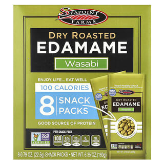 Seapoint Farms, Dry Roasted Edamame, Wasabi, 8 Snack Packs, 0.79 oz (22.5 g) Each