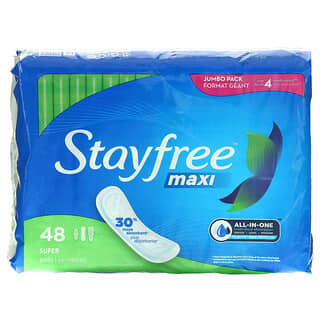 Stayfree, Maxi, Super Pads`` 48 almohadillas