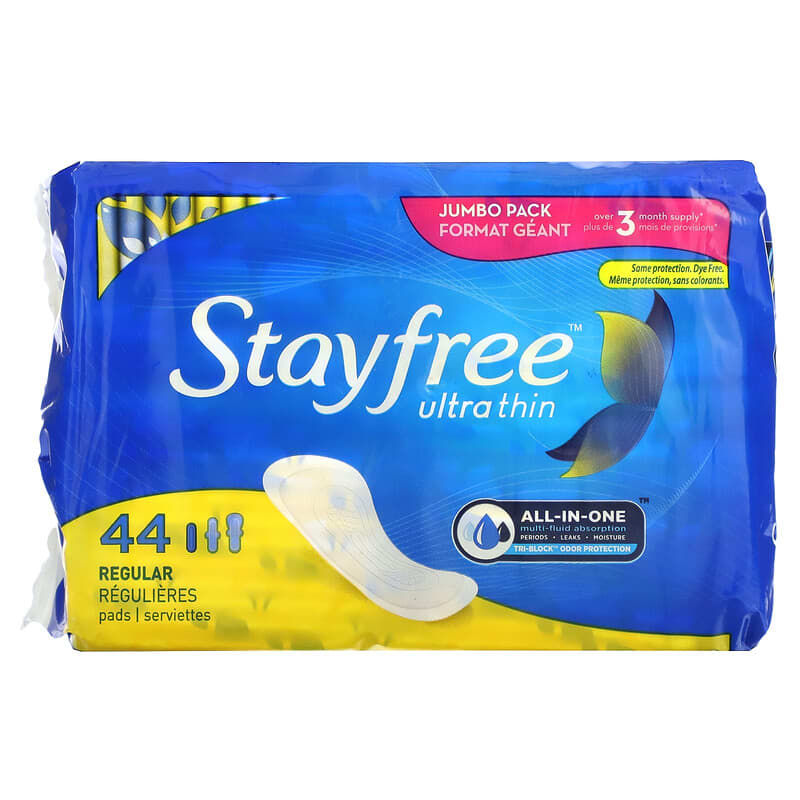 FSA Eligible  Stayfree Ultra Thin Pads Regular, 44 ct.