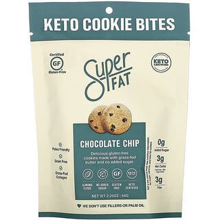 SuperFat, Keto Cookie Bites, 초콜릿 칩, 64g(2.25oz)
