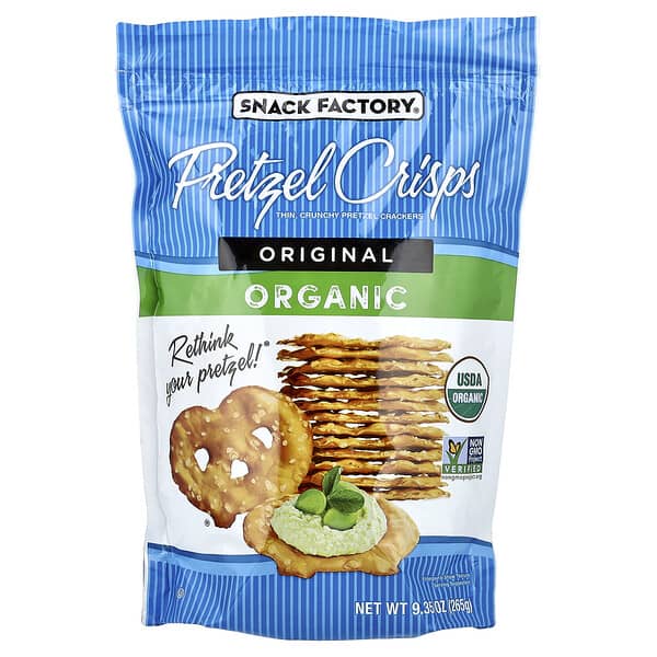 Snack Factory, Organic Pretzel Crisps, Original, 9.35 oz (265 g)
