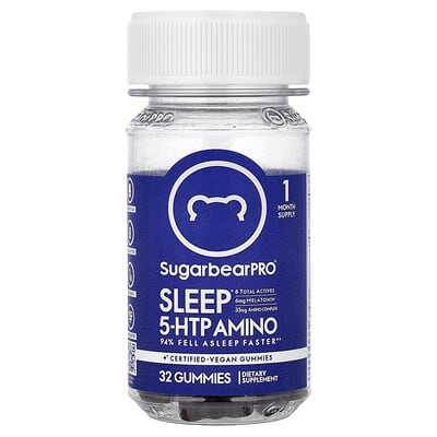 SugarbearPro, Sleep, 5 HTP Amino Gummies, 32 Gummies