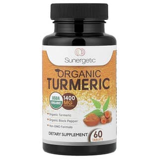 Sunergetic, Curcuma biologique, 1400 mg, 60 comprimés