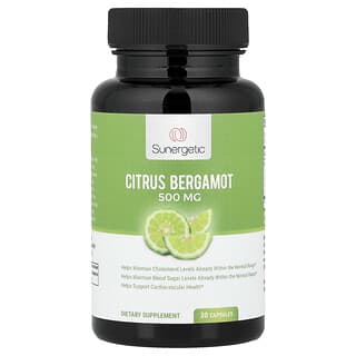 Sunergetic, Bergamota cítrica, 500 mg, 30 cápsulas