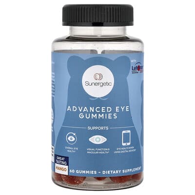Sunergetic, Premium Eye Care Gummies, Mango Flavor, 60 Gummies