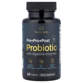 Sunergetic, Probiotic With Digestive Enzymes, 60 Capsules