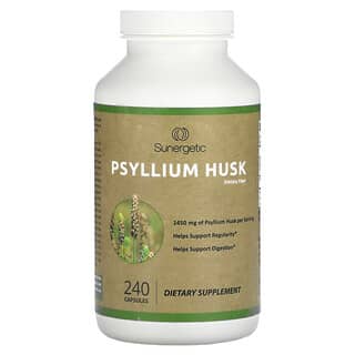 Sunergetic, Fibres alimentaires à base de cosses de psyllium, 1450 mg, 240 capsules