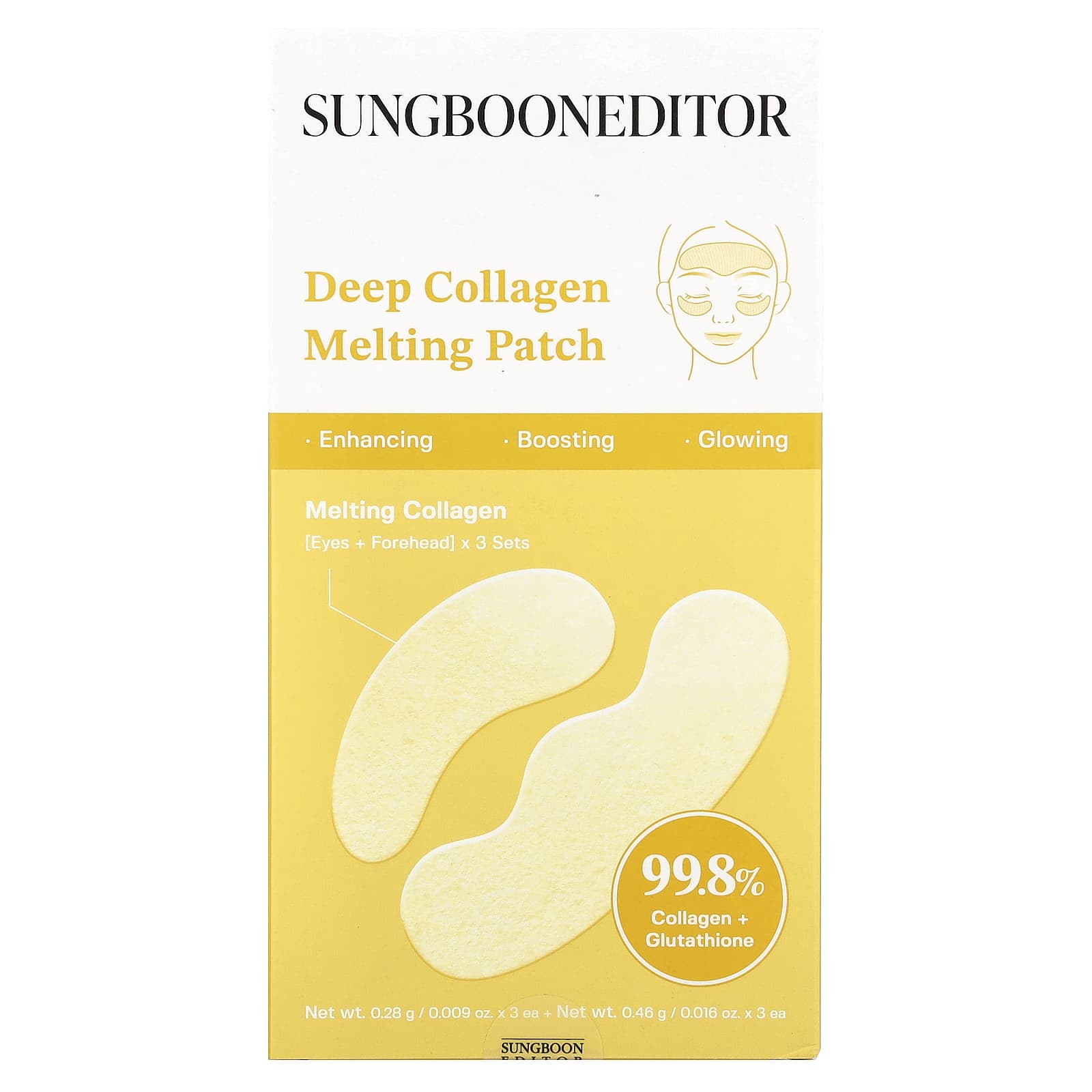 Deep Collagen Melting Patch , 3 Sets, 0.016 oz (0.46 g) Each