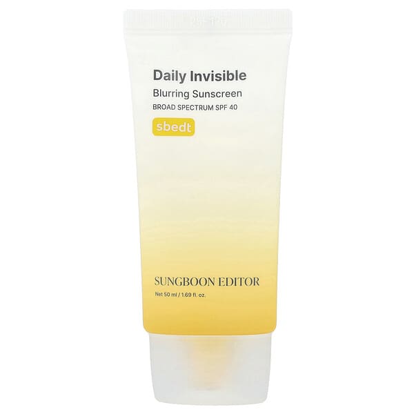 Sungboon Editor, เดลี่ อินวิซิเบิล ครีมกันแดดเบลอร์ริ่ง SPF 40, 1.69 ออนซ์ (50 มล.)