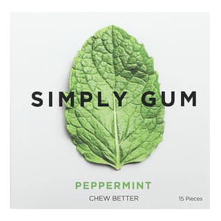 Simply Gum, Chewing Gum, Peppermint, 15 Pieces