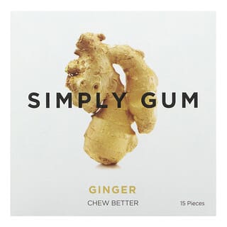 Simply Gum, Chewing Gum, Ginger , 15 Pieces