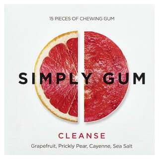Simply Gum, жувальна гумка Cleanse, грейпфрут, опунція, каєнський перець і морська сіль, 15 шматочків