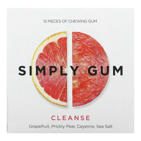 Simply Gum, 口香糖，淨化，葡萄柚、梨果仙人掌、辣椒、海鹽，15 片