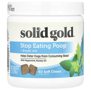 Solid Gold, Aide à cesser de manger + Aide à respirer, Pour chiens, 60 friandises molles à mâcher, 90 g
