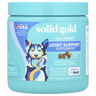 Solid Gold, Leaps & Hounds™, Suplemento de refuerzo para las articulaciones, Para perros, Tocino ahumado, 60 bocadillos masticables blandos, 108 g (3,8 oz)