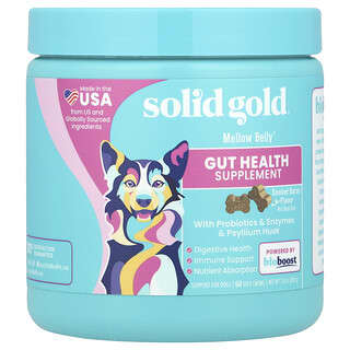 Solid Gold, Mellow Belly™, Gut Health Supplement, For Dogs, Smoked Bacon, 60 Soft Chews, 3.8 oz (108 g)