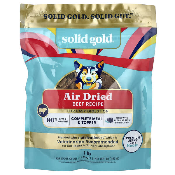 Solid Gold, Makanan Lengkap & Topper Kering Kering, Untuk Anjing, Resep Daging Sapi, 453 g (1 pon)