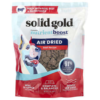 Solid Gold, Repas ou garniture séchée à l'air, Pour chiens, Recette au bœuf, 907 g