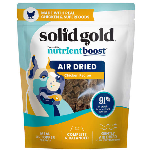 Solid Gold, Refeição ou Cobertura Seca ao Ar, Para Cães, Receita com Frango, 454 g (16 oz)