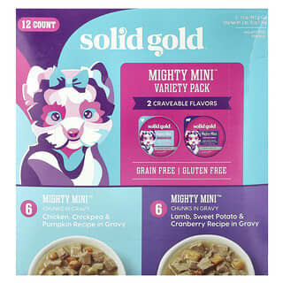 Solid Gold, Mighty Mini™, Assortiment, Pour chiens de compagnie et petits chiens, 12 pièces, 99 g pièce
