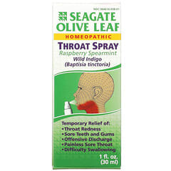 Seagate, Olivenblatt-Rachenspray, Himbeere/Minze, 1 fl oz (30 ml)