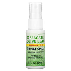 Seagate, Spray para el garganta de hoja de olivo, Frambuesa y hierbabuena, 30 ml (1 oz. Líq.)