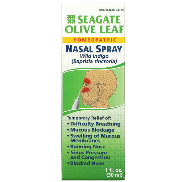 Seagate, Spray Nasal de Folha de Oliveira, 30 ml (1 fl oz)