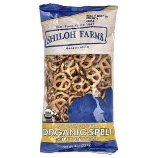 Shiloh Farms‏, مقرمشات بريتزل صغيرة عضوية الحنطة ، بدون إضافة ملح ، 8 أونصات (227 جم)