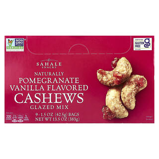 Sahale Snacks, Glazed Mix, Naturally Pomegranate Vanilla Flavored Cashews, 9 Packs, 1.5 oz (42.5 g) Each