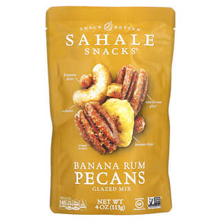 Sahale Snacks, 糖衣香蕉朗姆美洲山核桃，4 盎司（113 克）