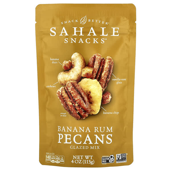 Sahale Snacks, Glazed Mix, Banana Rum Pecans, 4 oz (113 g)