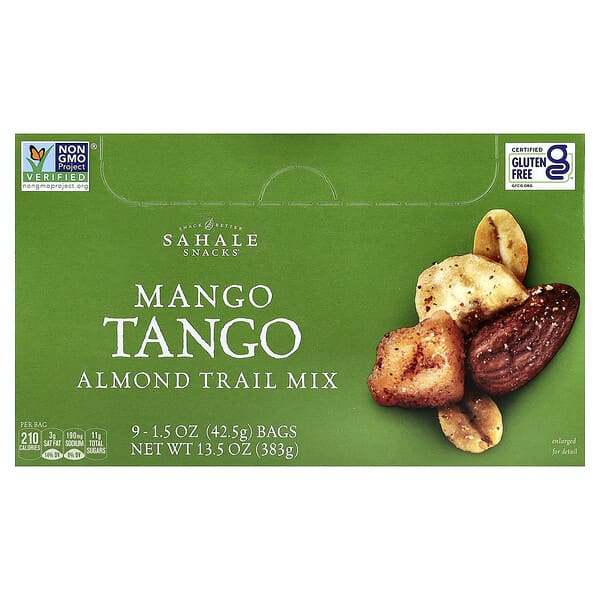 Sahale Snacks, 芒果探戈巴旦木混合乾果，9 包，每包 1.5 盎司（42.5 克）