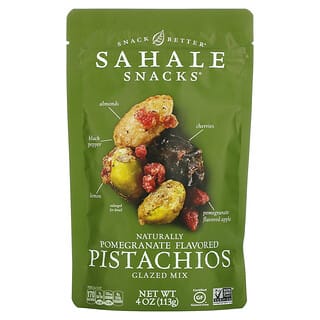 Sahale Snacks, より良いスナック（Snack Better）, 天然ザクロ風味のピスタチオ（Naturally Pomegranate Flavored Pistachios）, シロップ浸けミックス, 4オンス（113 g）