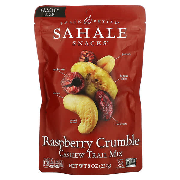 Sahale Snacks, カシューナッツ トレイルミックス、ラズベリー クランブル、227g（8オンス）