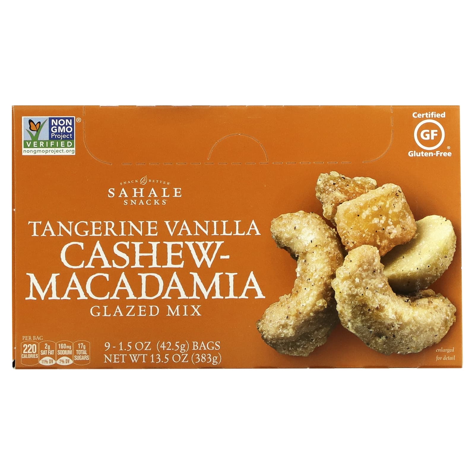 Glazed Mix, Tangerine Vanilla Cashew-Macadamia, 9 Packs, 1.5 oz