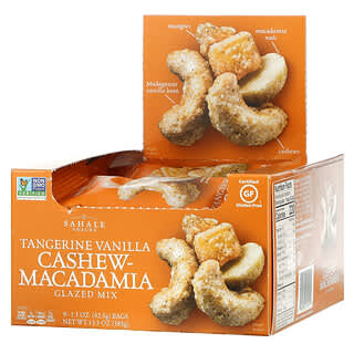 Sahale Snacks, Глазированная смесь, мандарин, ваниль, кешью и макадамия, 9 пакетиков, 42,5 г (1,5 унции) каждый